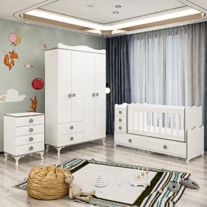 Melina Yıldız 4 Kapaklı Bebek Odası Takımı - Gri