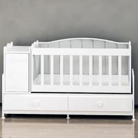 Pırlanta Mdfli Dolaplı 60x120 Beyaz Beşik - Krem Döşemeli