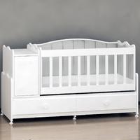 Pırlanta Mdfli Dolaplı 60x120 Beyaz Beşik - Krem Döşemeli