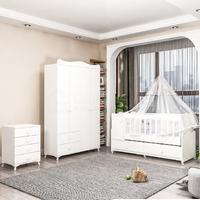 Pırlanta Yıldız 4 Kapaklı Bebek Odası Takımı - Yatak ve Uyku Seti Kombinli
