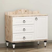 Sude Membran Country Şifonyer - Beyaz Soho