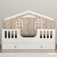 Sude Membran Yavrulu Montessori Karyola - Beyaz Soho