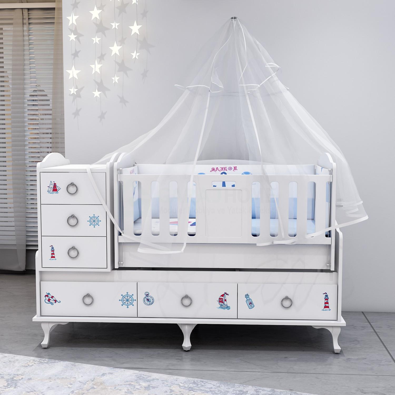 Elfin Denizci Büyünen Asansörlü Bebek Odası Takımı Yatak Elfin Denizci Büyünen Asansörlü Bebek Odası Takımı Yatak