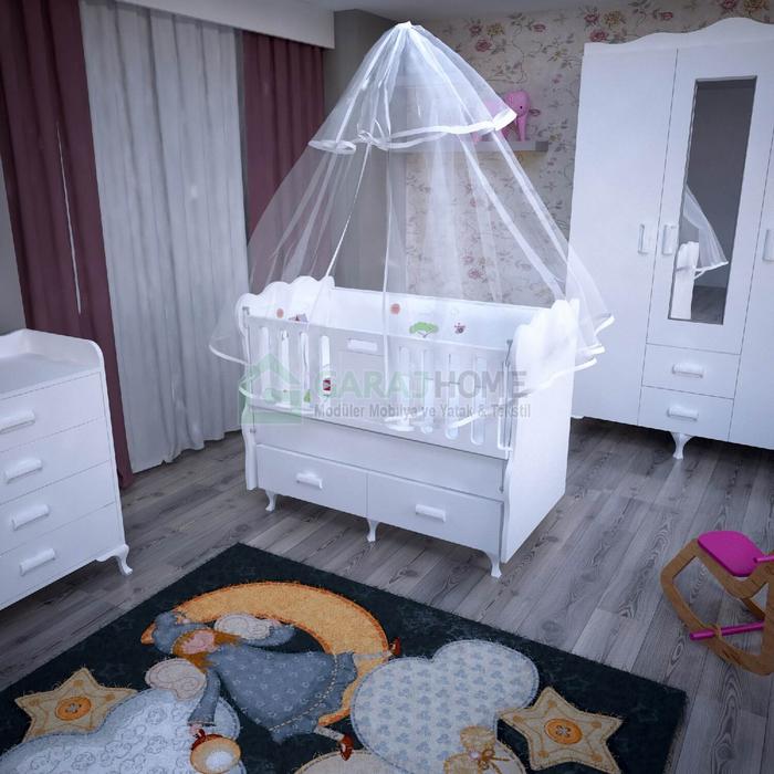 Erva 70x130 Asansörlü Bebek Odası Takımı Yatak ve Uyku Erva 70x130 Asansörlü Bebek Odası Takımı Yatak ve Uyku
