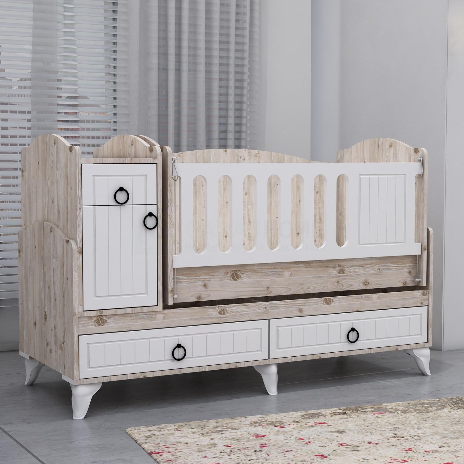 Sude Beyaz Membran Country Asansörlü Beşik Yatak ve Uyku Sude Beyaz Membran Country Asansörlü Beşik Yatak ve Uyku