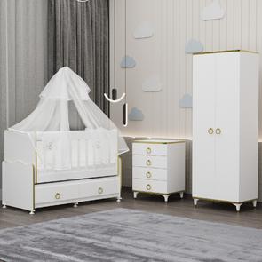 Elegant Yıldız 2 Bebek Odası Takımı Yatak Uykuseti - Gold