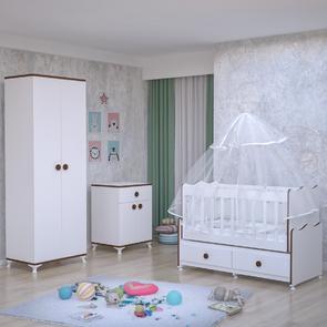 Elegant Yıldız 2 Kapaklı Bebek Odası Takımı - Yatak ve Uyku Seti Kombinli-Sümela
