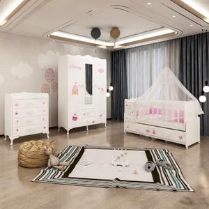 Melina Prenses Bebek Odası Takımı - Yatak ve Uyku Seti Kombinli
