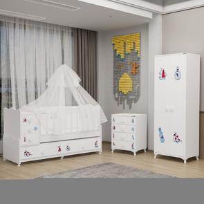 Melina Yıldız 2 Kapaklı Bebek Odası + Yatak + Uyku Seti - Denizci