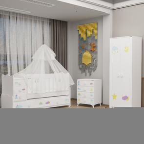 Melina Yıldız 2 Kapaklı Bebek Odası + Yatak + Uyku Seti - Uykucu
