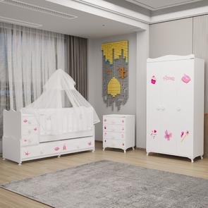 Melina Yıldız 3 Kapaklı Bebek Odası + Yatak + Uyku Seti - Prenses