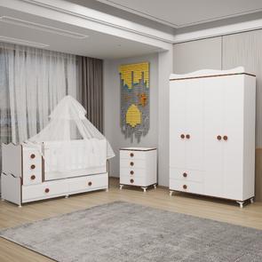 Melina Yıldız 4 Kapaklı Bebek Odası + Yatak + Uyku Seti - Sümela