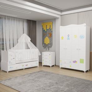 Melina Yıldız 4 Kapaklı Bebek Odası + Yatak + Uyku Seti - Uykucu