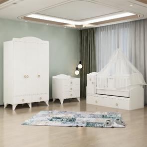 Tuana Beyaz Avangart Bebek Odası Takımı - Yatak ve Uyku Seti Kombinli